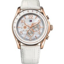 Tommy Hilfiger Watch, Womens Avalon White Croc Embossed Leather Strap