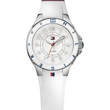 Tommy Hilfiger Women's Stainless Steel Case White Rubber Watch 1781271