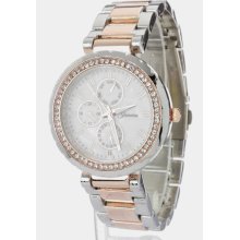 TRENDY CRYSTAL CHRONO WATCH (SILVER / ROSEGOLD)