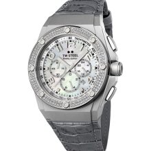 TW Steel 'CEO Tech' Diamond Bezel Watch Grey