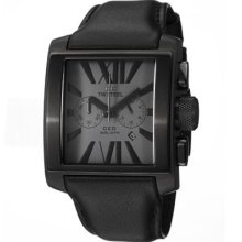 TW Steel Men's CEO Goliath Quartz Chronograph Black Leather Strap Watch