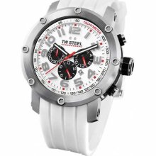 Tw Steel Tw123 Tech White Rubber 48mm Chronograph Fast Shipping