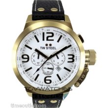 Tw Steel Tw7 Fast Shipping Canteen 50mm Mens Chronograph Watch White