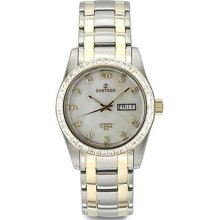 Two Tone Sartego Classic Crystal White Luminous Watch ...