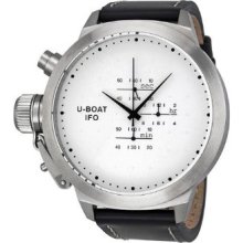 U-Boat IFO Chrono Limited Edition Black Leather Strap Mens Watch 313