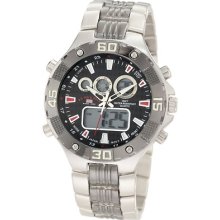U.s. Polo Assn. Men's Us8208exl Analog-digital Dial Extra Long Silver-tone And