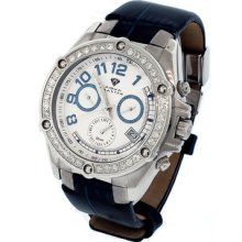 Unisex Aqua Master White Dial Silver Round Case Chronograph Diamond Watch W126