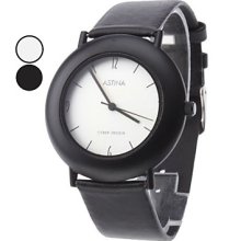 Unisex Elegant Design PU Quartz Analog Wrist Watch (Assorted Colors)