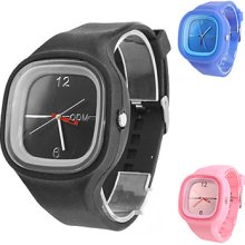 Unisex Jelly Style Silicone Quartz Analog Wrist Watch (Assorted Colors)