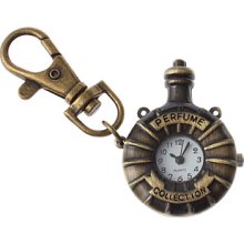 Unisex Perfume Collection Design Analog Alloy Quartz Keychain Watch (Bronze)