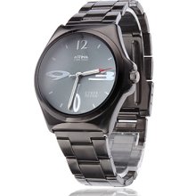 Unisex Special Design Steel Quartz Analog Wrist Watch (Black)
