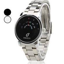 Unisex Steel Analog Quartz Watch Wrist (Silver)