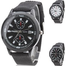 Unisex's Fabric Analog Quartz Wrist Watch gz0006079 (Black)