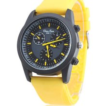 Unisex's Silicone Analog Quartz Wrist Watch (Yellow)