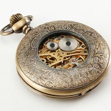 Unisex's Vintage Alloy Analog Automatic Pocket Watch (Bronze)