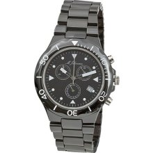 Used Mens Quartz Chronograph Black Ceramic Wrist Watch G-mzkanab