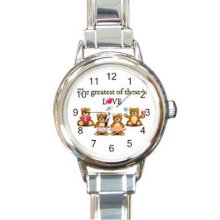 Valentine Love 16 Starter Italian Charm Links Round Watch 30