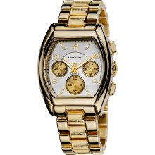 Vernier Ladies Boyfriend Rose Tone Tonneau Faux-Chrono Bracelet Watch (Gold-tone)