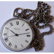 Very Rare Raketa Old Open Face Usssr Pocket Watch