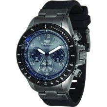 Vestal Mens ZR-2 Chronograph Stainless Watch - Black Rubber Strap - Silver Dial - ZR2CS02