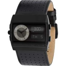 Vestal Monte Carlo Leather Watch - Black / Black / Black