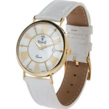 Vicence Mother-of-Pearl Round Dial Bold Watch 14K Gold - White - One Size
