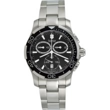 Victorinox Swiss Army Men's ALLIANCE 241302 Silver Stainless-Steel Swiss Quartz Watch with Black Dial