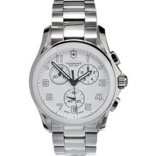 Victorinox Unisex Swiss Army White Dial Steel Bracelet Chronograph Watch 241538