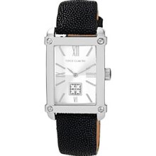 Vince Camuto Black Sitngray Leather Strap Watch Women's