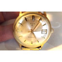 Vintage Elgin Self Winding Wristwatch/Men's/Gold Plated Bezel/Swiss Made