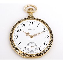 Vintage Patek Philippe 18k Gold 18 Jewel Pocket Watch for Tiffany & Co
