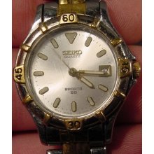 Vintage Seiko Ladies Watch Sports 50 Quartz Two Tone Battery