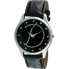 Viva Women's Crystal Initial 'D' Black Watch (Initial 