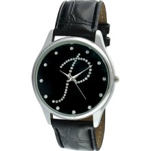 Viva Women's Silvertone Round Dial Initial 'P' Watch (Initial 