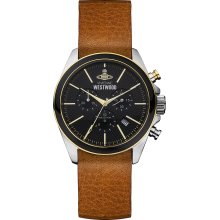 Vivienne Westwood Camden Lock Ii Men's Quartz Watch With Black Dial Analogue Display And Brown Leather Strap Vv069bkbr