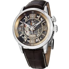 Vulcain Watches Men's Anniversary Heart Brown Dial Brown Leather Brow