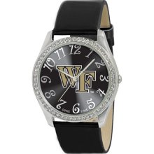 Wake Forest University Deacons watches : Wake Forest Demon Deacons Ladies Stainless Steel Analog Glitz Watch