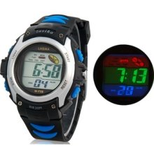 Water Resistant Digital Watch with Plastic Strap (Silver)