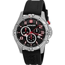 Wenger Men's 'Squadron Chrono' Black and Red Dial Watch ...