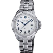 Wenger Men's Swiss GST White Dial Stainless Steel Watch