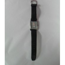 Wenger Smt Design Swiss 50m Black Mock Croc Leather Strap Watch Date