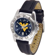 West Virginia Mountaineers Sport Leather Band AnoChrome-Ladies Watch