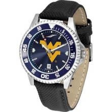 West Virginia Mountaineers WVU NCAA Mens Leather Anochrome Watch ...