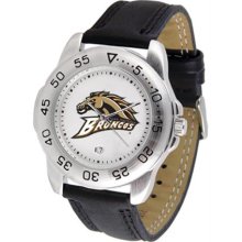 Western Michigan Broncos WMU Mens Leather Sports Watch