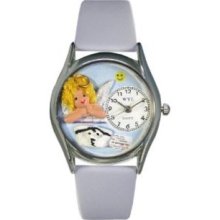 Whimsical Watches Women's S0610007 Nurse Angel Baby Blue Leather
