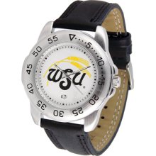 Wichita State Shockers Logo- Mens Sport Leather Watch