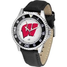 Wisconsin Badgers NCAA Mens Leather Wrist Watch ...