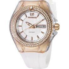 Womanâ€™s Technomarine Cruise Star White Poly Gold & Diamond Watch 110041