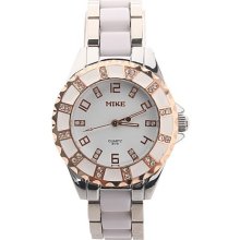 Women Watch Band Mike Lady Diamond Stainless Steel Water Resistant Quartz Watch