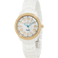 Women's Angel Ceramic Case and Bracelet Mother of Pearl Dial Roman Num